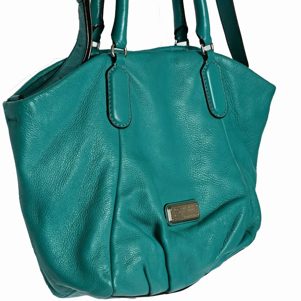 MARC BY MARC JACOBS Leather Aqua Blue/Teal Hobo Bag / Large Shoulder Bag - Picture 8 of 9